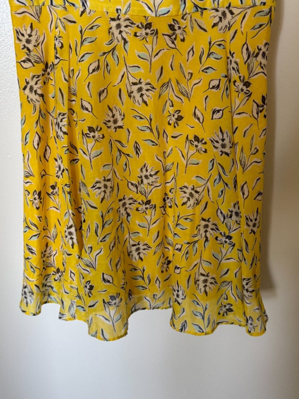 Alice + Olivia Glinda Yellow Floral Cotton Silk Mini Dress US 2 - Picture 4 of 7